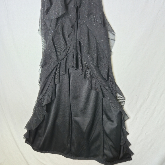 Ladies Long Shimmer Side Slit Spaghetti Strap Dress Size Small - Picture 5 of 9